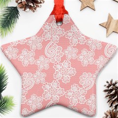 Lace White Ornamental Textile Star Ornament (two Sides)