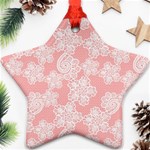 Lace White Ornamental Textile Star Ornament (Two Sides) Back