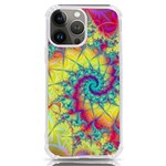 Fractal Spiral Abstract Background Vortex Yellow iPhone 13 Pro Max TPU UV Print Case Front
