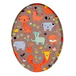 Pet Animal 05 Oval Glass Fridge Magnet (4 pack) Front