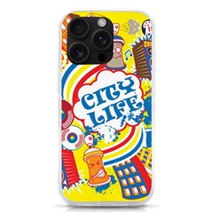 Colorful City Life Horizontal Seamless Pattern Urban City Iphone 16 Pro Tpu Uv Print Case