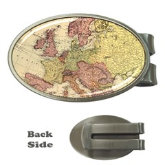 Retro Old Vintage Map Of Europe Money Clips (oval) 