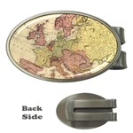 Retro Old Vintage Map Of Europe Money Clips (Oval)  Front