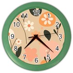 Minimalist Pattern With Simple Lines,flower And Shapes, Creating A Clean And Modern Color Wall Clock Front