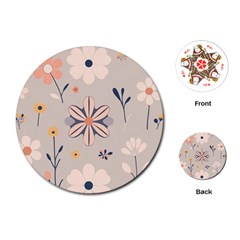 Minimalist Pattern With Simple Lines,flower And Shapes, Creating A Clean And Modern Playing Cards Single Design (round)