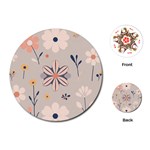  Minimalist Pattern With Simple Lines,flower And Shapes, Creating A Clean And Modern Playing Cards Single Design (Round) Front