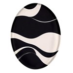 A Minimalist Pattern With Simple Lines And Shapes, Creating A Clean And Modern Aesthetic 06 Oval Glass Fridge Magnet (4 pack) Front