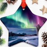 Northern Lights Aurora Night Nature Star Ornament (Two Sides) Front