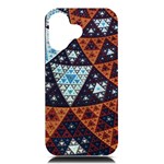 Fractal Triangle Geometric Abstract Pattern iPhone 16 Black UV Print PC Hardshell Case Front
