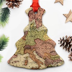Retro Old Vintage Map Of Europe Christmas Tree Ornament (two Sides)