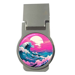 Waves Mountains Sky Money Clips (round) 
