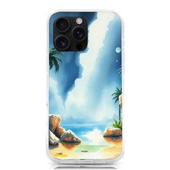 Delicate Watercolor Painting Surreal Oasis Scene With Intense Dramatic Lighting Iphone 16 Pro Max Tpu Uv Print Case