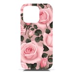 Pink Roses iPhone 16 Pro Black UV Print PC Hardshell Case Front