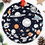 Space Galaxy Universe Stars Sky Round Filigree Ornament (Two Sides) Back