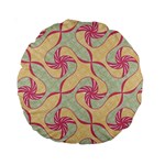 Abstract Pattern Design Scrapbooking Standard 15  Premium Round Cushions Back