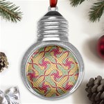 Abstract Pattern Design Scrapbooking Metal Light Bulb Shape Ornament Front