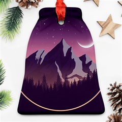 Mountain Night Crescent Moon Ornament (bell)