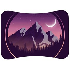 Mountain Night Crescent Moon Velour Seat Head Rest Cushion