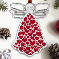 Hearts Valentine Pattern Seamless Metal Loving Angel Silver 