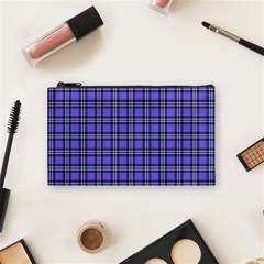 Blue Tartan Plaid 1 Cosmetic Bag (small)