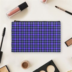 Blue Tartan Plaid 1 Cosmetic Bag (medium)