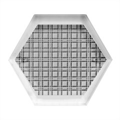 Blue Tartan Plaid 1 Hexagon Wood Jewelry Box