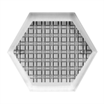 Blue Tartan Plaid 1 Hexagon Wood Jewelry Box Front