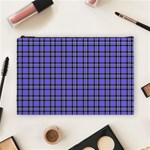 Blue Tartan Plaid 1 Cosmetic Bag (Large) Front