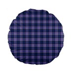 Purple Plaid Tartan 1 Standard 15  Premium Round Cushions Back