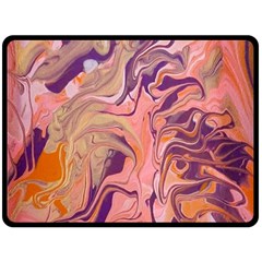 Pink Ribbon Two Sides Fleece Blanket (large)