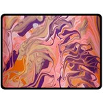 Pink ribbon Two Sides Fleece Blanket (Large) 80 x60  Blanket Back