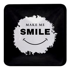 Black And White Simple Make Me Smile T Shirt 20250203 014057 0000 Square Glass Fridge Magnet (4 Pack)