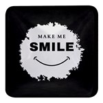 Black And White Simple Make Me Smile T Shirt 20250203 014057 0000 Square Glass Fridge Magnet (4 pack) Front