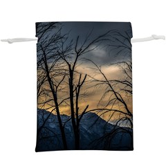 Tree Silhouette At Border Of Nahuel Haupi Lake, Rio Negro, Argentina Lightweight Drawstring Pouch (xl)