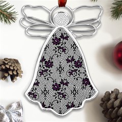 Elegant Purple Floral Jacquard Mesh Lace Fabric Metal Loving Angel Silver 