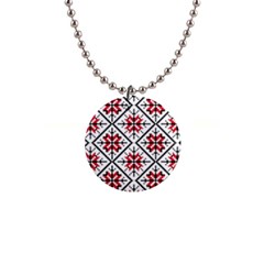 Ukrainian Folk Seamless Pattern Ornament Ethnic Ornament Border Element Traditional Art 1  Button Necklace