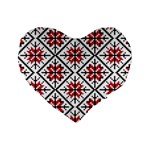 Ukrainian Folk Seamless Pattern Ornament Ethnic Ornament Border Element Traditional Art Standard 16  Premium Flano Heart Shape Cushions Front