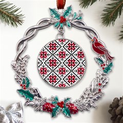 Ukrainian Folk Seamless Pattern Ornament Ethnic Ornament Border Element Traditional Art Metal X mas Wreath Holly Leaf Ornament