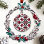 Ukrainian Folk Seamless Pattern Ornament Ethnic Ornament Border Element Traditional Art Metal X mas Wreath Holly leaf Ornament Front