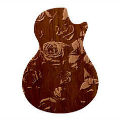 Floral Buds Of Roses Beautiful Flowers Guitar Shape Wood Guitar Pick Holder Case And Picks Set