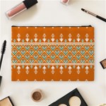 Winter Wonderland Seamless Pattern: Christmas Trees & Snowflakes on Dark Background Cosmetic Bag (Large) Back