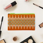 Winter Wonderland Seamless Pattern: Christmas Trees & Snowflakes on Dark Background Cosmetic Bag (XS) Front