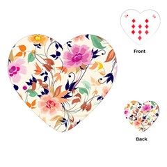 Abstract Floral Background Playing Cards Single Design (heart)