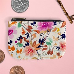 Abstract Floral Background Mini Coin Purse