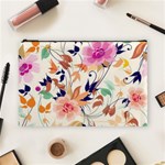 Abstract Floral Background Cosmetic Bag (Large) Front