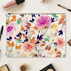 Abstract Floral Background Cosmetic Bag (xl)