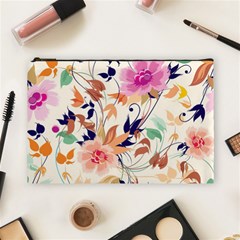 Abstract Floral Background Cosmetic Bag (large)