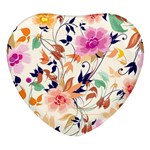 Abstract Floral Background Heart Glass Fridge Magnet (4 pack) Front