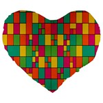 Abstract-background Large 19  Premium Heart Shape Cushions Front