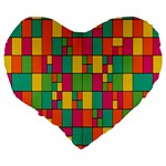 Abstract-background Large 19  Premium Heart Shape Cushions Back